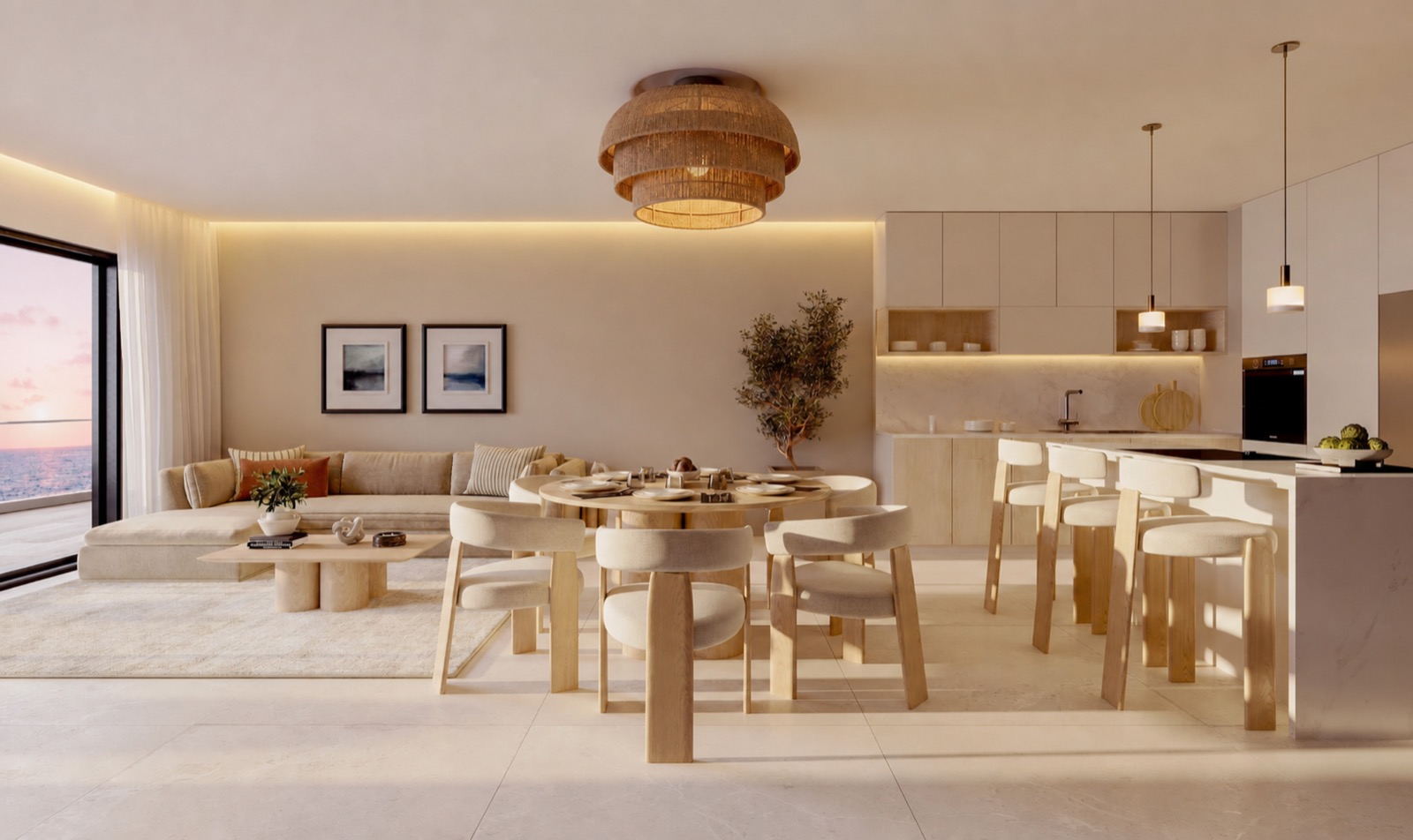 Sunlit Aquamarine residence interior