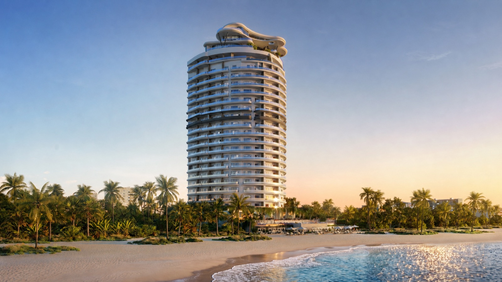 Aquamarine beachfront tower exterior in Juan Dolio