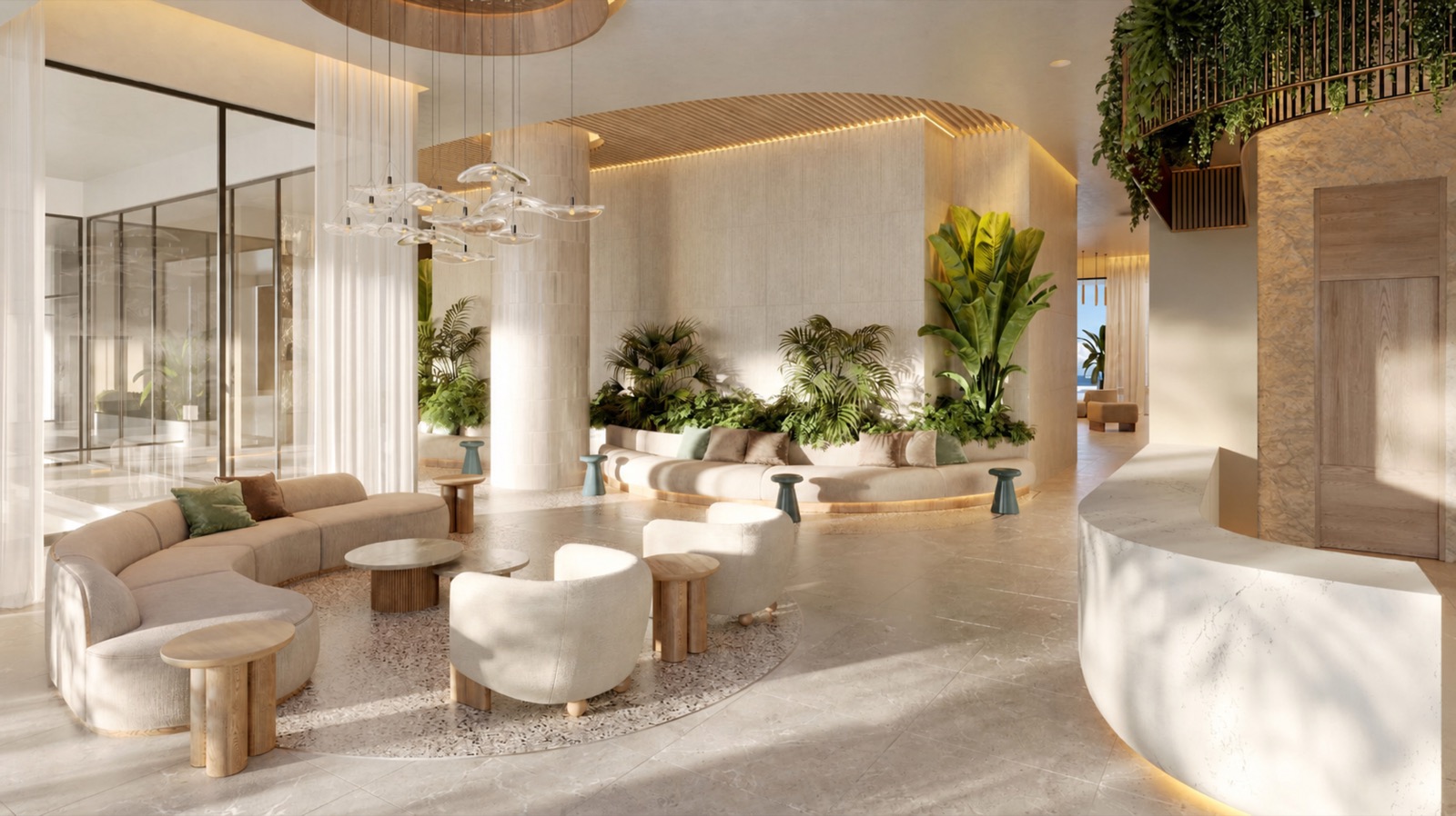 Aquamarine lobby and lounge